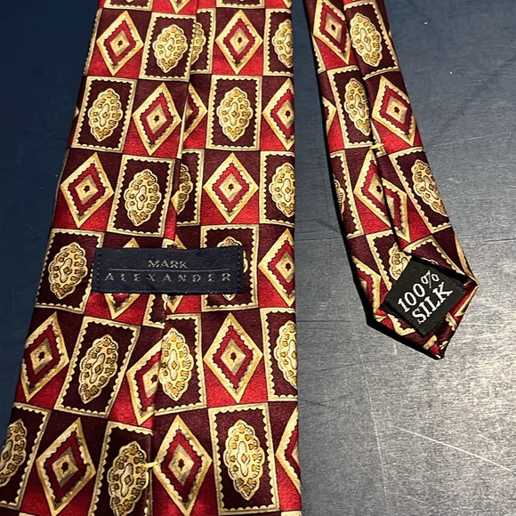 Vintage Mark Alexander 100% silk men’s necktie 60” long by 4” wide - Picture 3 of 5